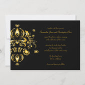 Invitations aux damas d'or Faux (Dos)
