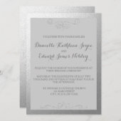 Invitations aux mariages d'argent et de fioul gris (Devant / Derrière)