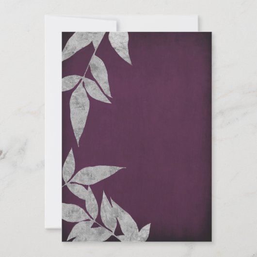 Invitations aux mariages d'argent et de violet Feu (Dos)