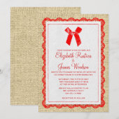 Invitations aux mariages de Burlap dans le pays ro (Devant / Derrière)