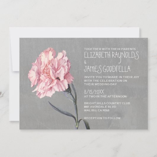 Invitations aux mariages de carnations (Devant)
