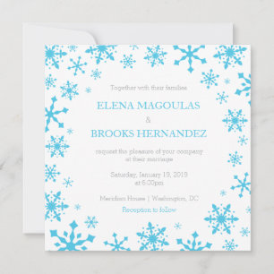 Invitations aux mariages d'hiver Snowflakes