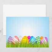 Invitations aux œufs de Pâques dans l'herbe (Devant / Derrière)