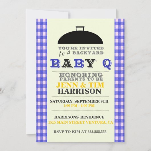 Invitations BaBy Q Baby Shower (Devant)