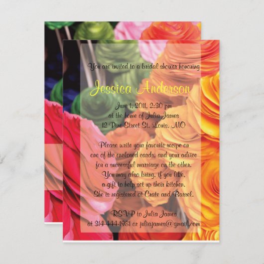 Invitations baby shower (Devant / Derrière)