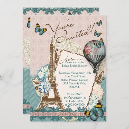 Invitations baby shower (Devant / Derrière)