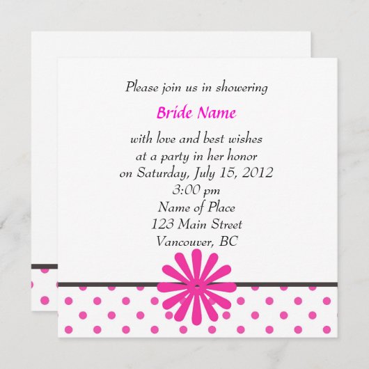 Invitations baby shower (Devant / Derrière)