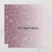 Invitations Baby shower rose Star (Devant / Derrière)