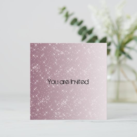 Invitations Baby shower rose Star (Debout devant)