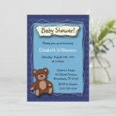 Invitations baby shower Teddy Bear (Boy) (Debout devant)