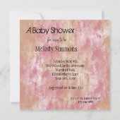 Invitations Baby showers Abstraits rose et rose (Dos)