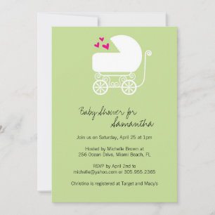 Invitations Baby showers avec chariot