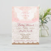 invitations baby showers, baby shower ange rose (Debout devant)