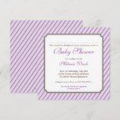 INVITATIONS baby showers :: bonbons rayures 6SQ (Devant / Derrière)