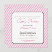 INVITATIONS baby showers :: bonbons rayures SQ (Devant / Derrière)