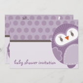 INVITATIONS baby showers :: dancing owl 1L (Devant / Derrière)