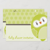 INVITATIONS baby showers :: dancing owl 2L (Devant / Derrière)