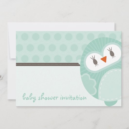INVITATIONS baby showers :: dancing owl 3L (Devant)