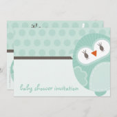 INVITATIONS baby showers :: dancing owl 3L (Devant / Derrière)