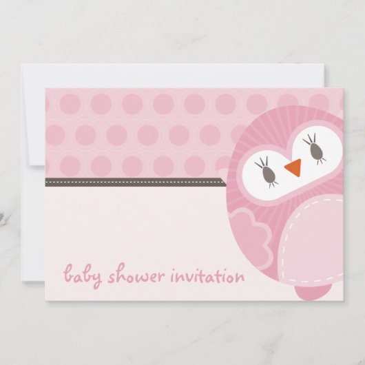 INVITATIONS baby showers :: dancing owl 4L (Devant)