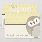 INVITATIONS baby showers :: dancing owl 6L (Devant / Derrière)