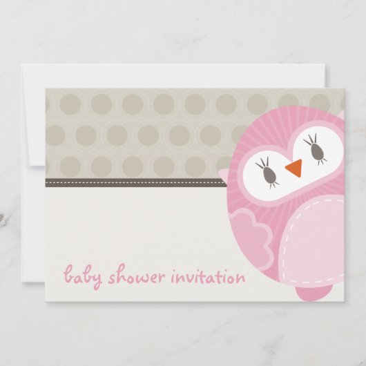 INVITATIONS baby showers :: dancing owl 7L (Devant)