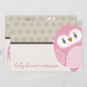 INVITATIONS baby showers :: dancing owl 7L (Devant / Derrière)