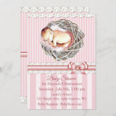 Invitations Baby showers de la fille (Devant / Derrière)