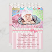 Invitations Baby showers de la fille (Devant / Derrière)