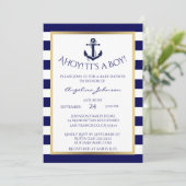 Invitations Baby showers de la Marine marine bleu/ (Debout devant)