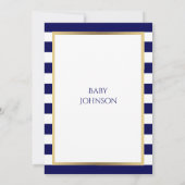 Invitations Baby showers de la Marine marine bleu/ (Dos)