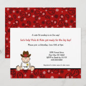 Invitations Baby showers de Little Cowboy (Devant / Derrière)