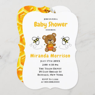 Invitations Baby showers de l'ours en peluche mign