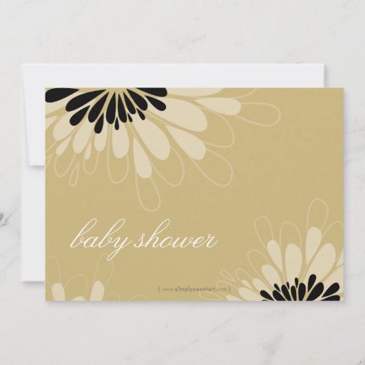 INVITATIONS baby showers :: fleurs modernes 4L (Dos)