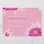 INVITATIONS baby showers :: fleurs modernes 6L (Devant / Derrière)