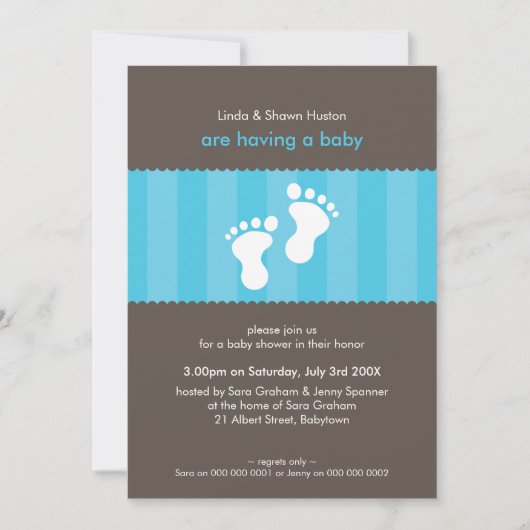 INVITATIONS baby showers :: happy pieds 4P (Devant)