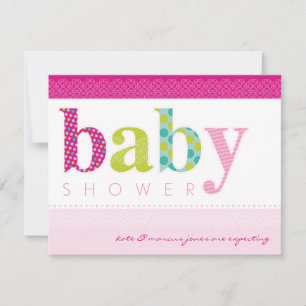 INVITATIONS baby showers :: lettres à motif bébé 3