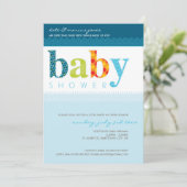 INVITATIONS baby showers :: lettres à motif bébé 4 (Debout devant)