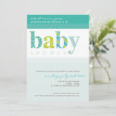INVITATIONS baby showers :: lettres à motifs pour (Debout devant)