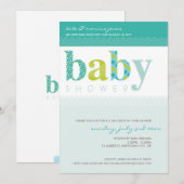 INVITATIONS baby showers :: lettres à motifs pour (Devant / Derrière)