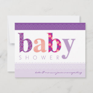 INVITATIONS baby showers :: lettres à motifs pour