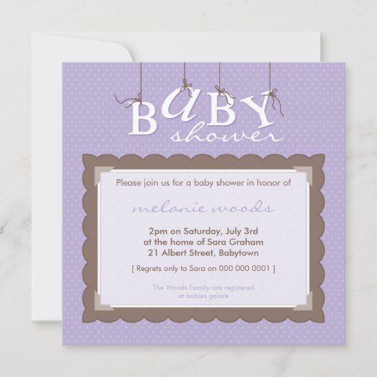 INVITATIONS baby showers :: lettres de bébé 9SQ (Devant)
