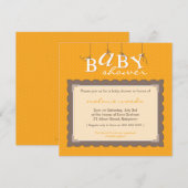 INVITATIONS baby showers :: lettres pour bébés 1SQ (Devant / Derrière)