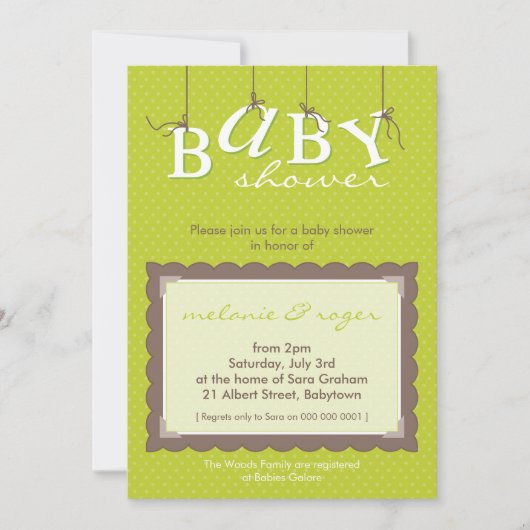 INVITATIONS baby showers :: lettres pour bébés 2P (Devant)