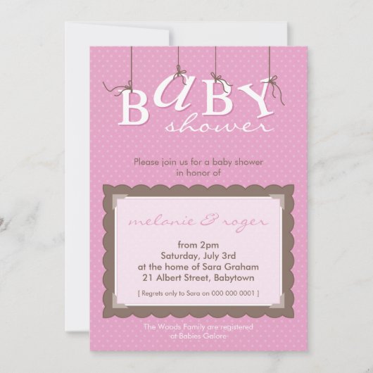 INVITATIONS baby showers :: lettres pour bébés 4P (Devant)