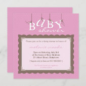 INVITATIONS baby showers :: lettres pour bébés 4SQ (Devant / Derrière)