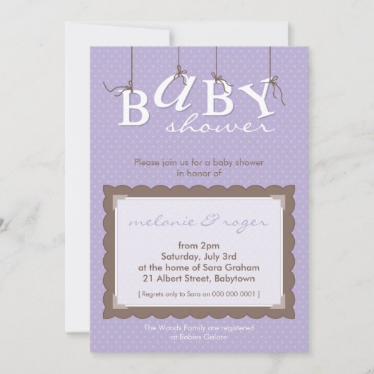 INVITATIONS baby showers :: lettres pour bébés 9P (Devant)