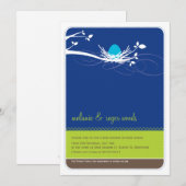INVITATIONS baby showers :: nid complet 1P (Devant / Derrière)