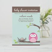 INVITATIONS baby showers :: owl + nid 3P (Debout devant)