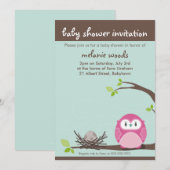 INVITATIONS baby showers :: owl + nid 3P (Devant / Derrière)